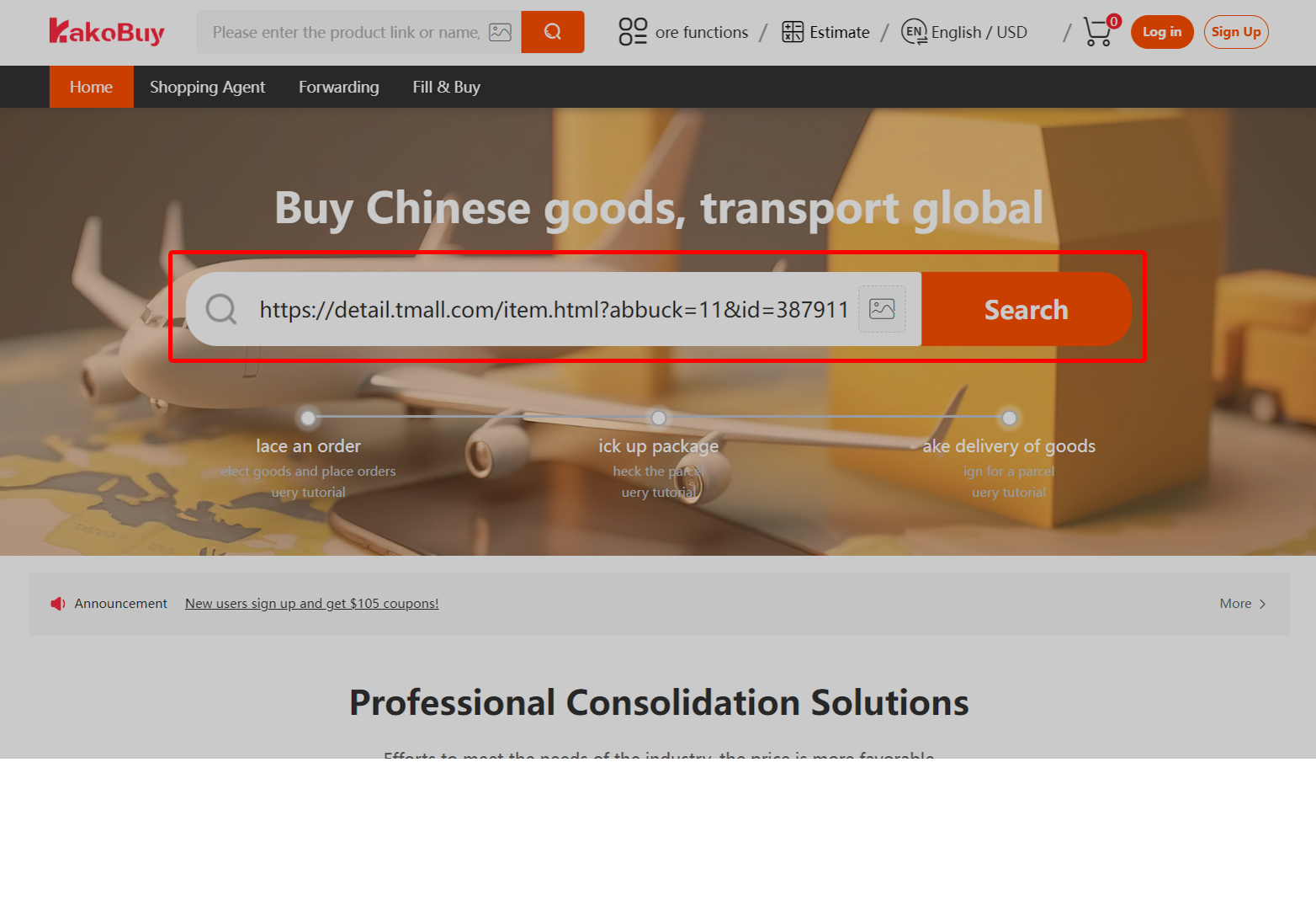 Paste the URL into Kakobuy search.